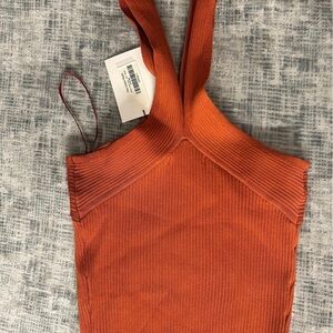 Deluc Terracotta Ribbed Top